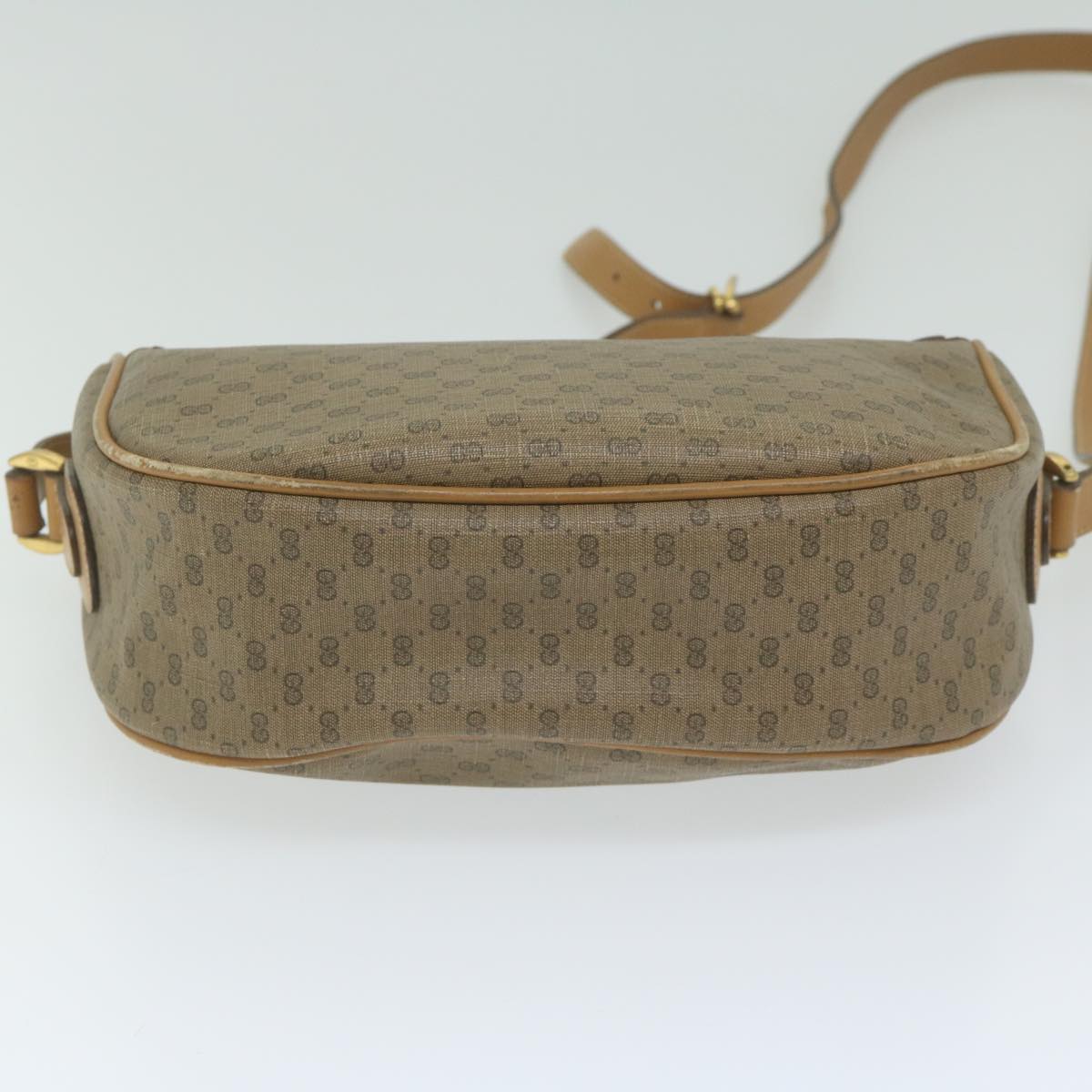 GUCCI Micro GG Canvas Shoulder Bag PVC Beige Auth ar11030