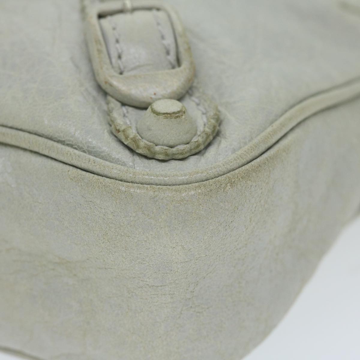 BALENCIAGA The Hip Shoulder Bag Leather Gray 245080 Auth ar11036