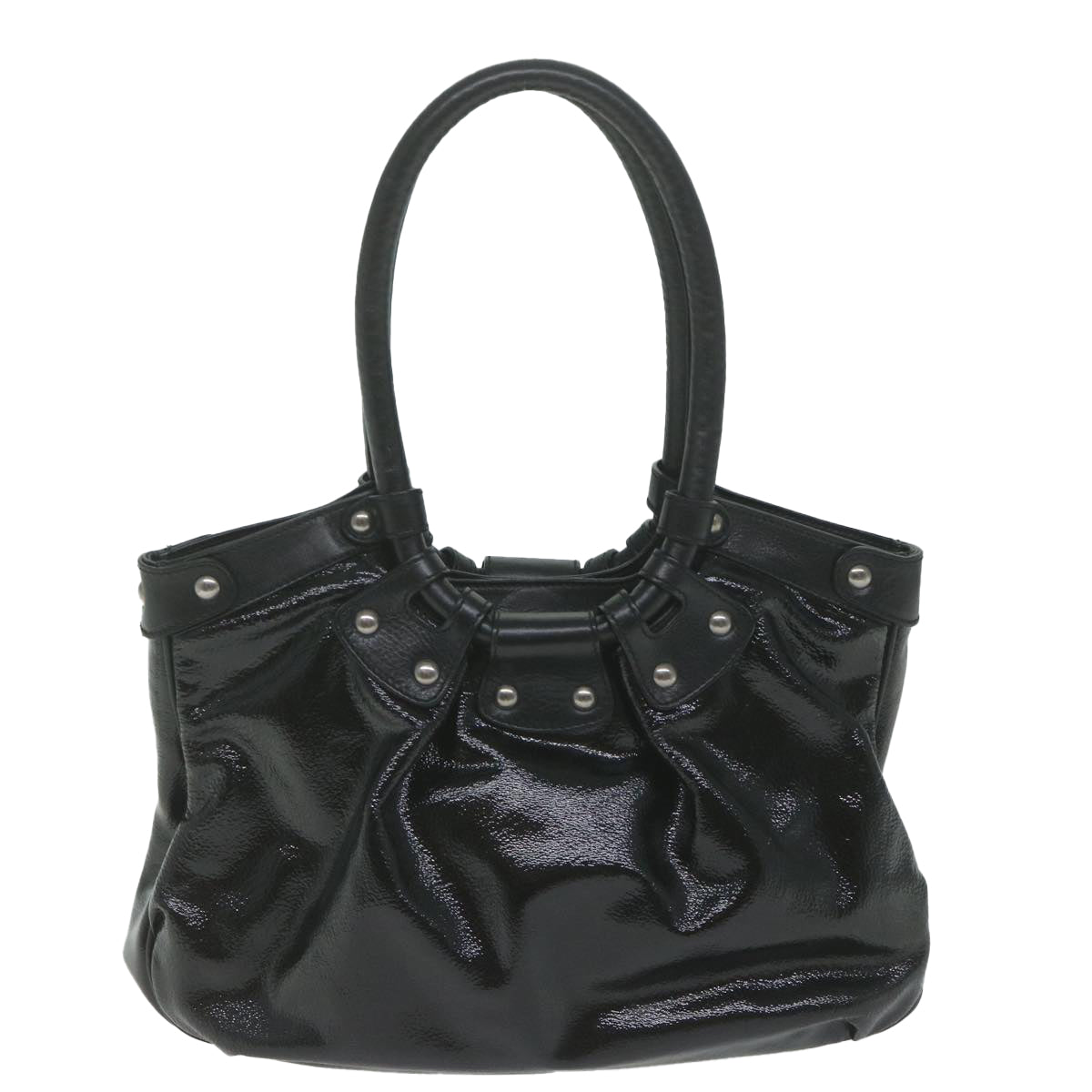 Salvatore Ferragamo Shoulder Bag Patent leather Black EE 217805 Auth ar11049 - 0