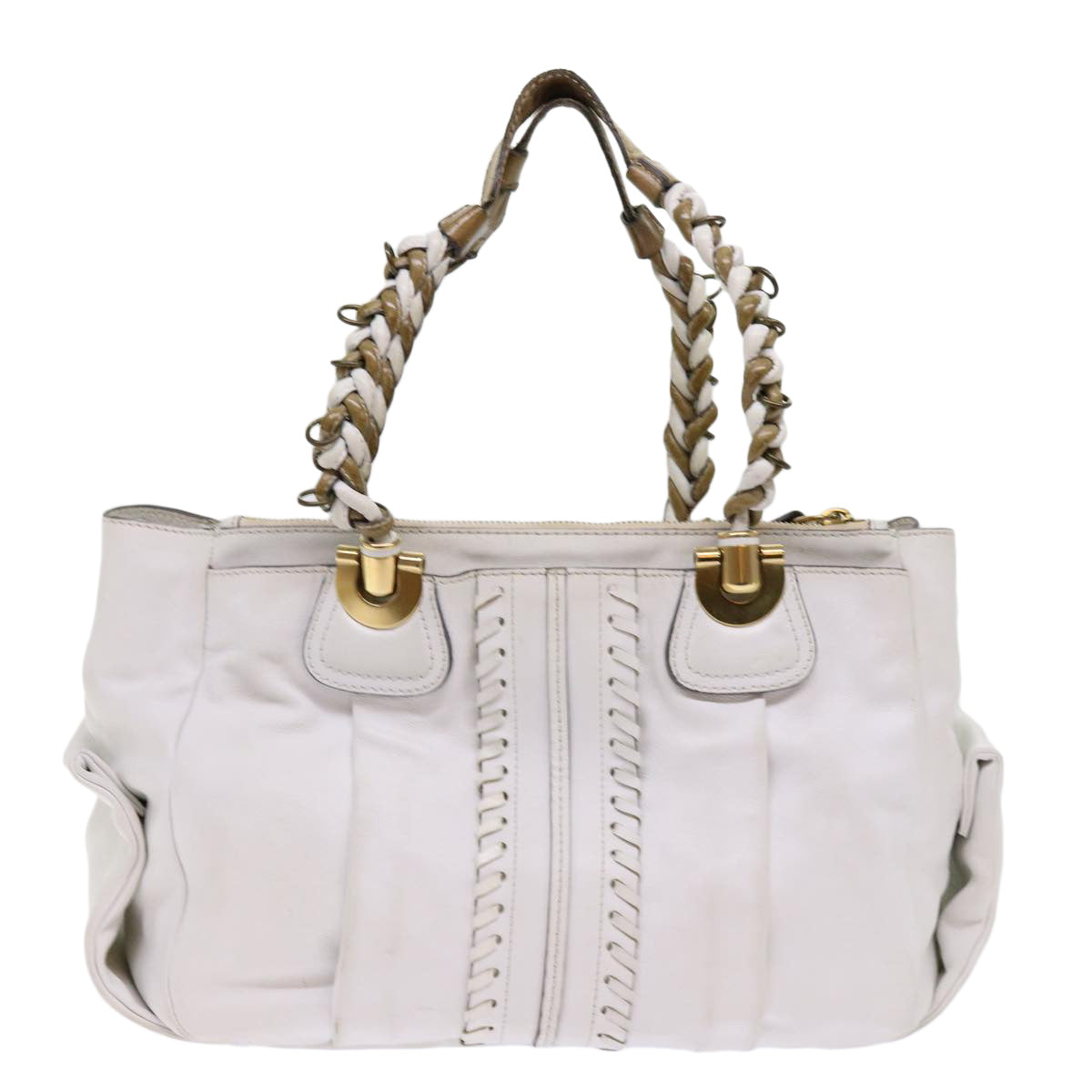 Chloe Shoulder Bag Leather White Auth ar11050 - 0