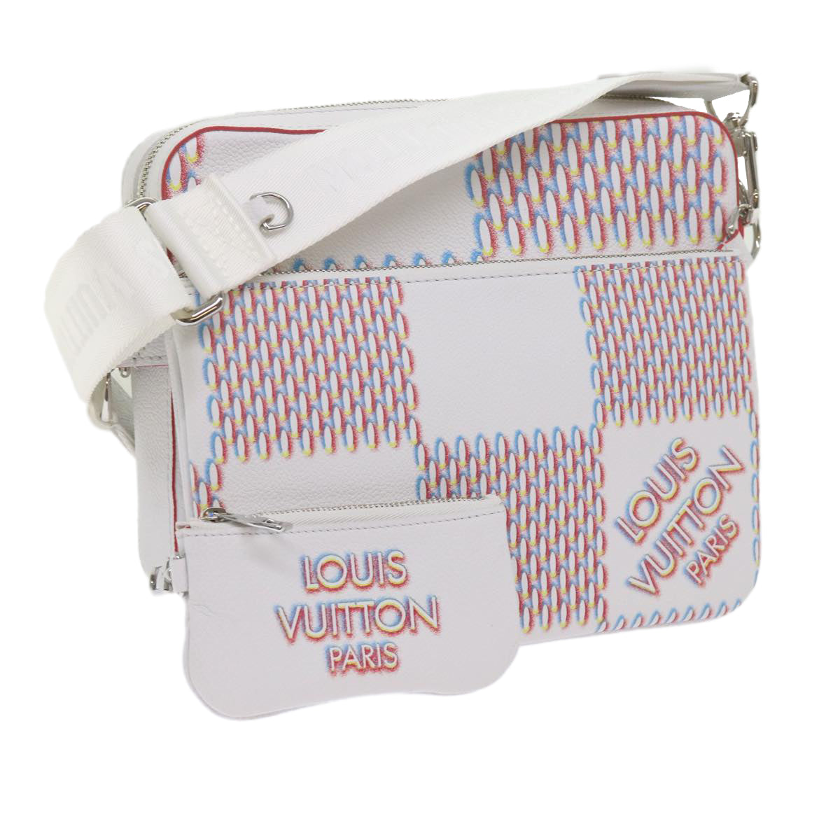 LOUIS VUITTON Damier Giant Spray Trio Messenger Bag White M20665 Auth ar11066A