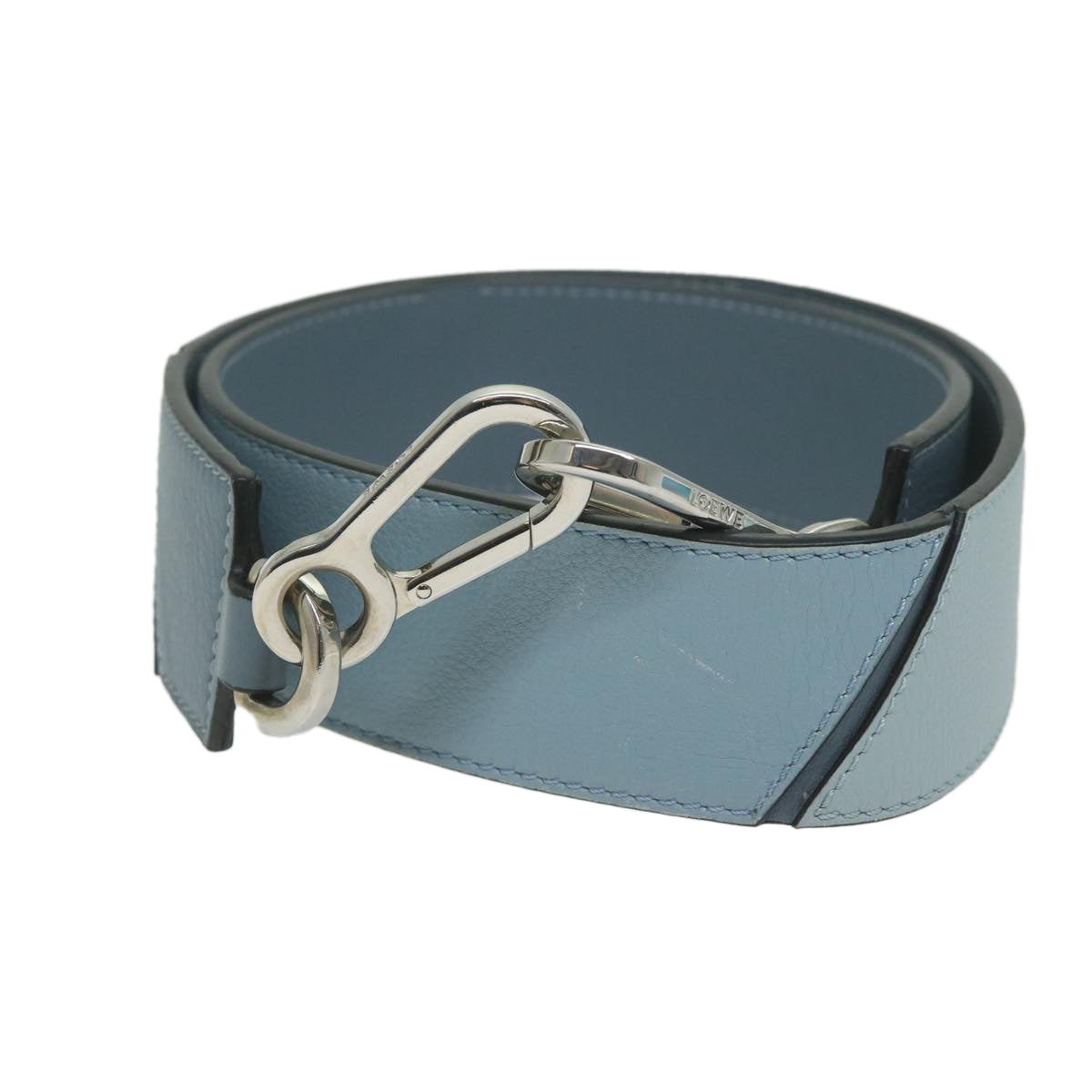 LOEWE For Puzzle Bag Shoulder Strap Leather 31.1"" Blue Auth ar11068 - 0