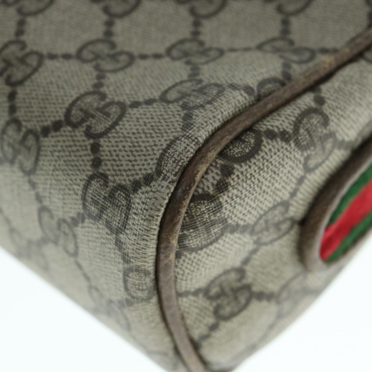 GUCCI GG Supreme Web Sherry Line Shoulder Bag Beige Red Green Auth ar11072