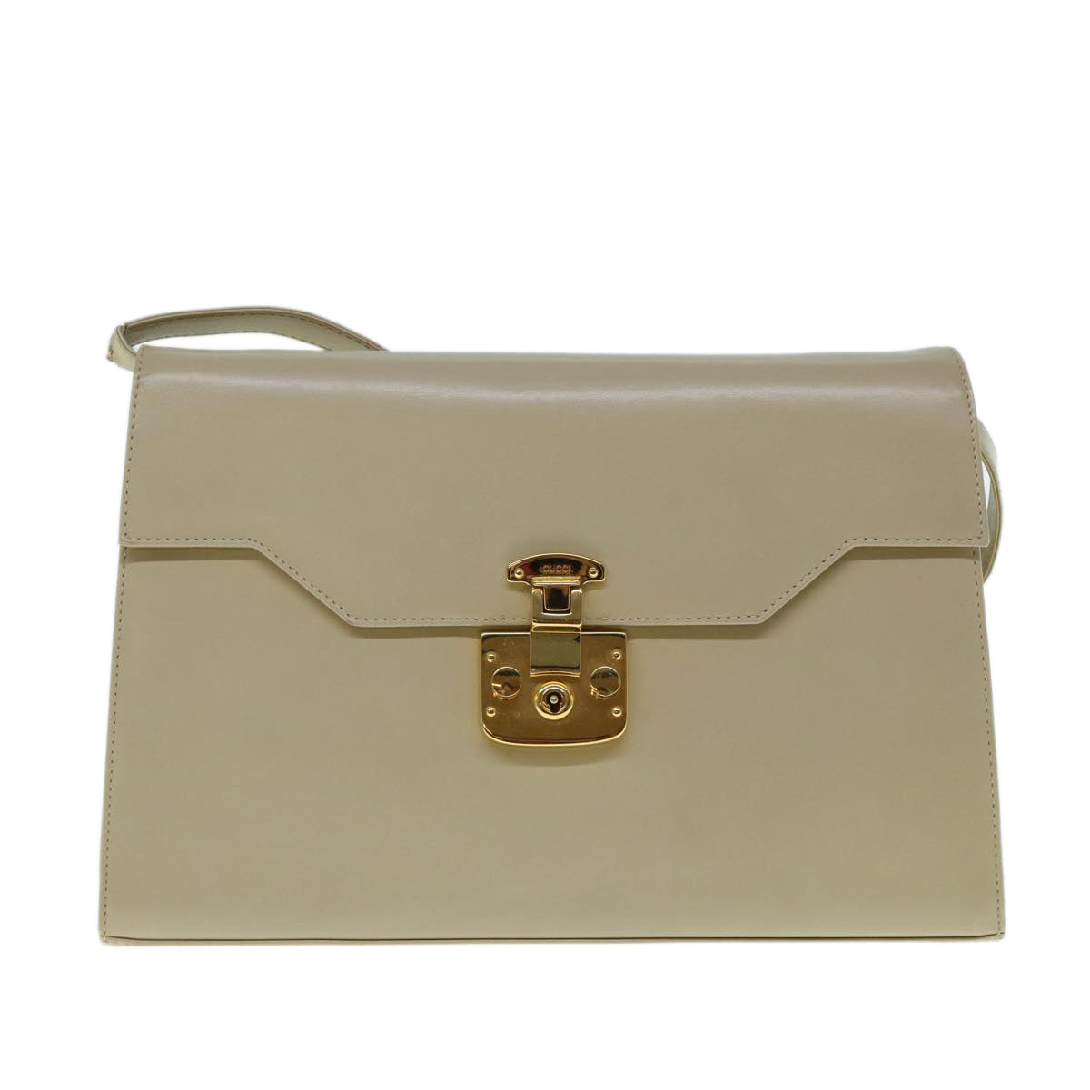 GUCCI Shoulder Bag Leather Beige 004.33.0450 Auth ar11076