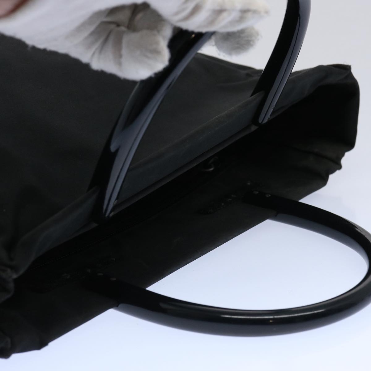 PRADA Hand Bag Nylon Black Auth ar11077