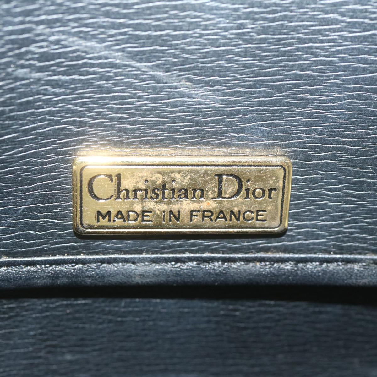 Christian Dior Shoulder Bag Leather Black Auth ar11079