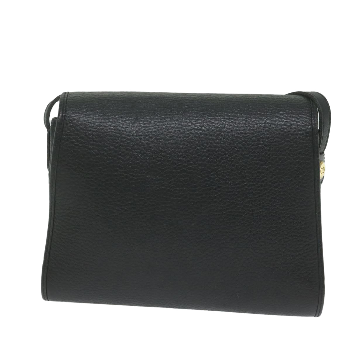 Christian Dior Shoulder Bag Leather Black Auth ar11079