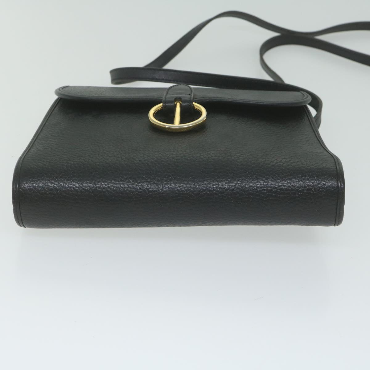 Christian Dior Shoulder Bag Leather Black Auth ar11079