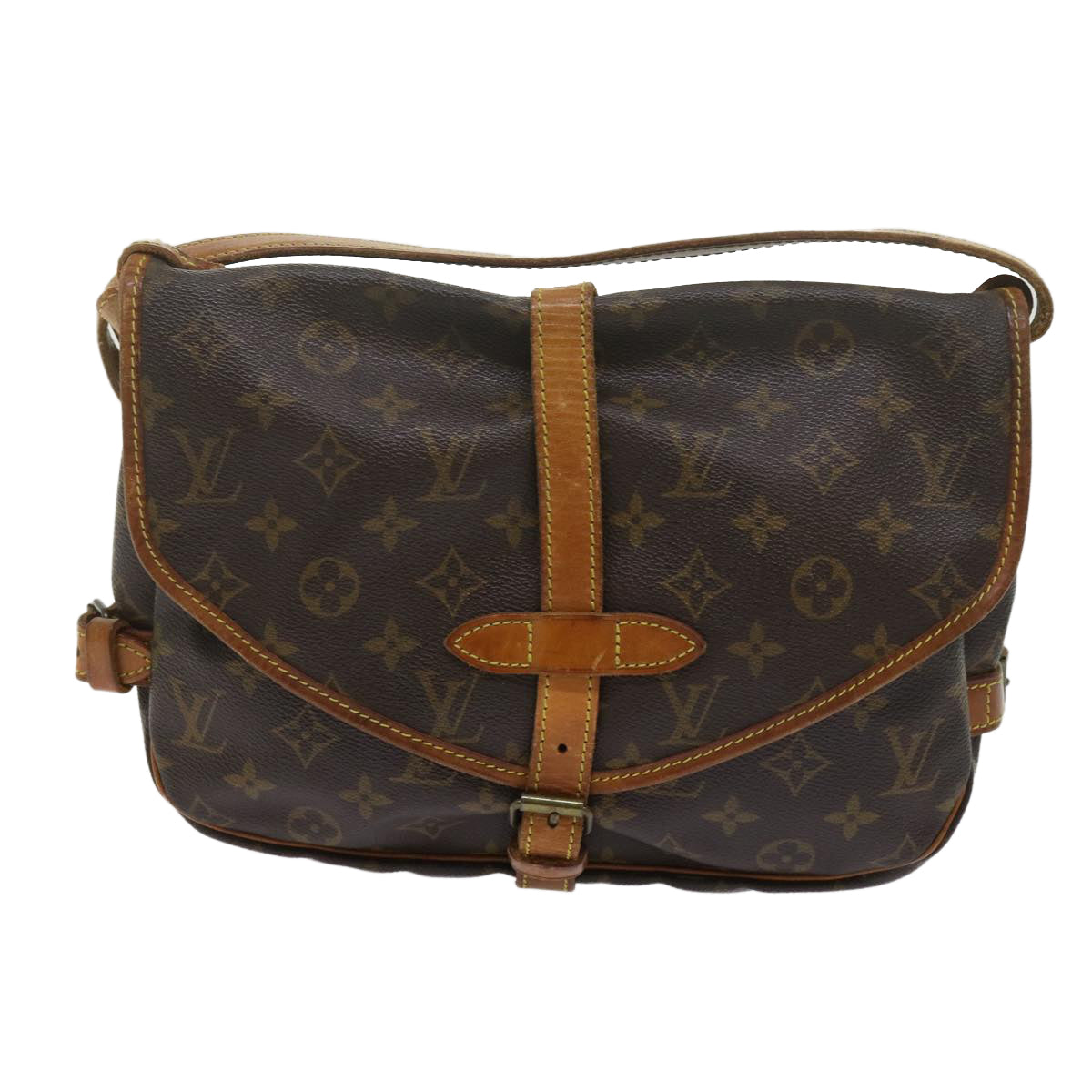 LOUIS VUITTON Monogram Saumur 30 Shoulder Bag M42256 LV Auth ar11089