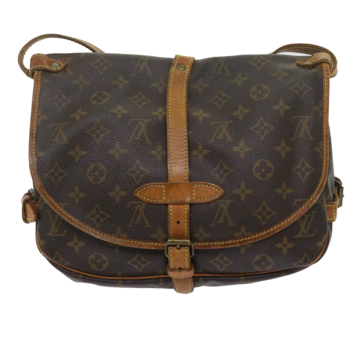 LOUIS VUITTON Monogram Saumur 30 Shoulder Bag M42256 LV Auth ar11089