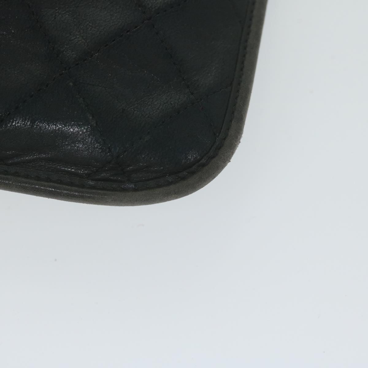 CHANEL Matelasse Chain Shoulder Bag Lamb Skin Black CC Auth ar11104