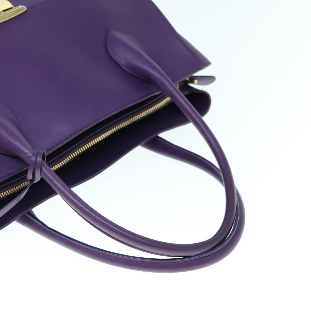Salvatore Ferragamo Tote Bag Leather Purple Auth ar11137