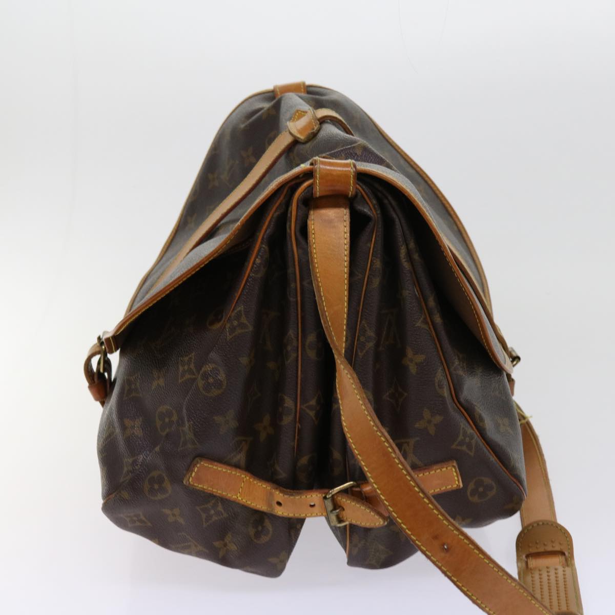 LOUIS VUITTON Monogram Saumur 35 Shoulder Bag M42254 LV Auth ar11178B