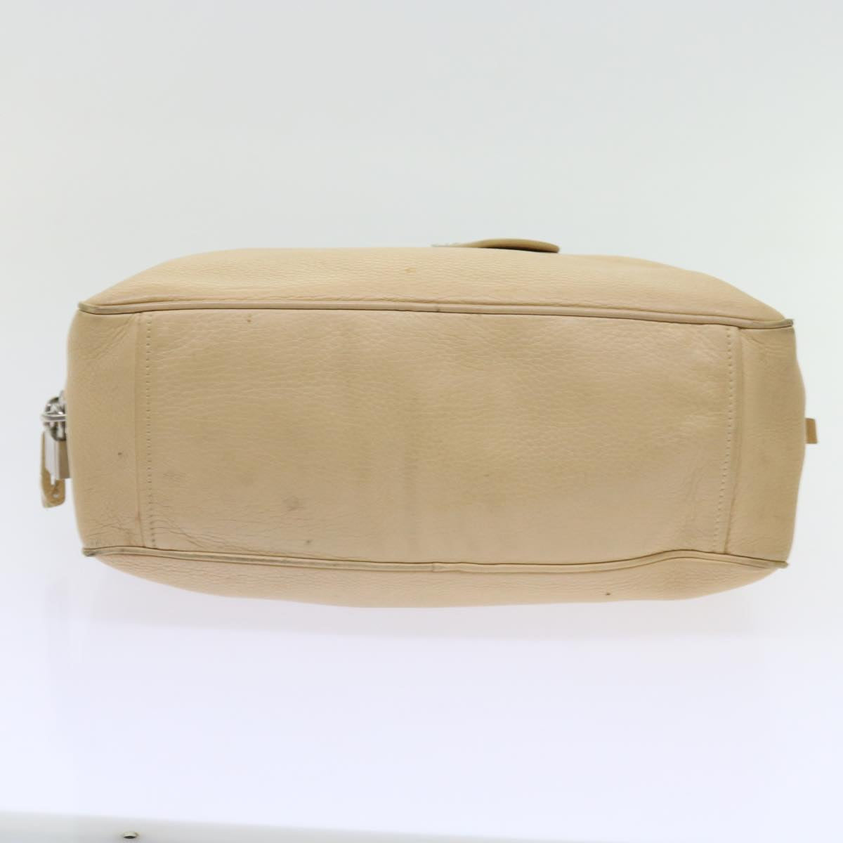 PRADA Shoulder Bag Leather Beige Auth ar11183B