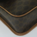 CELINE Macadam Canvas Shoulder Bag PVC Leather Brown Auth ar11188B-14