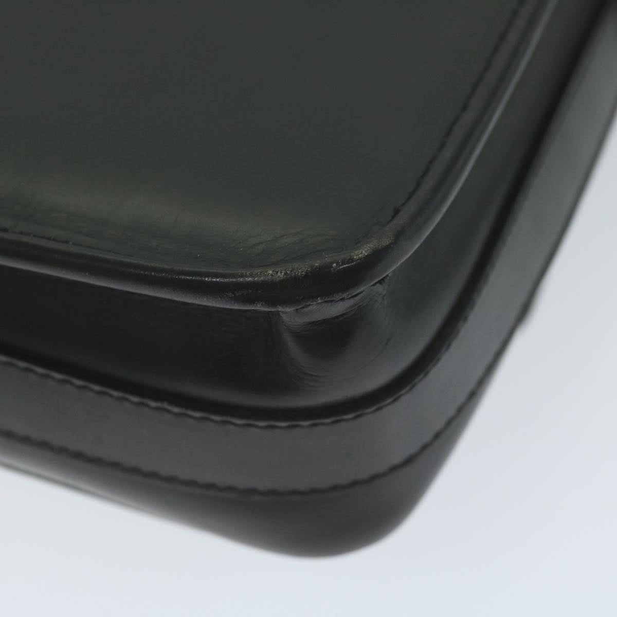 CELINE Shoulder Bag Leather Black Auth ar11207