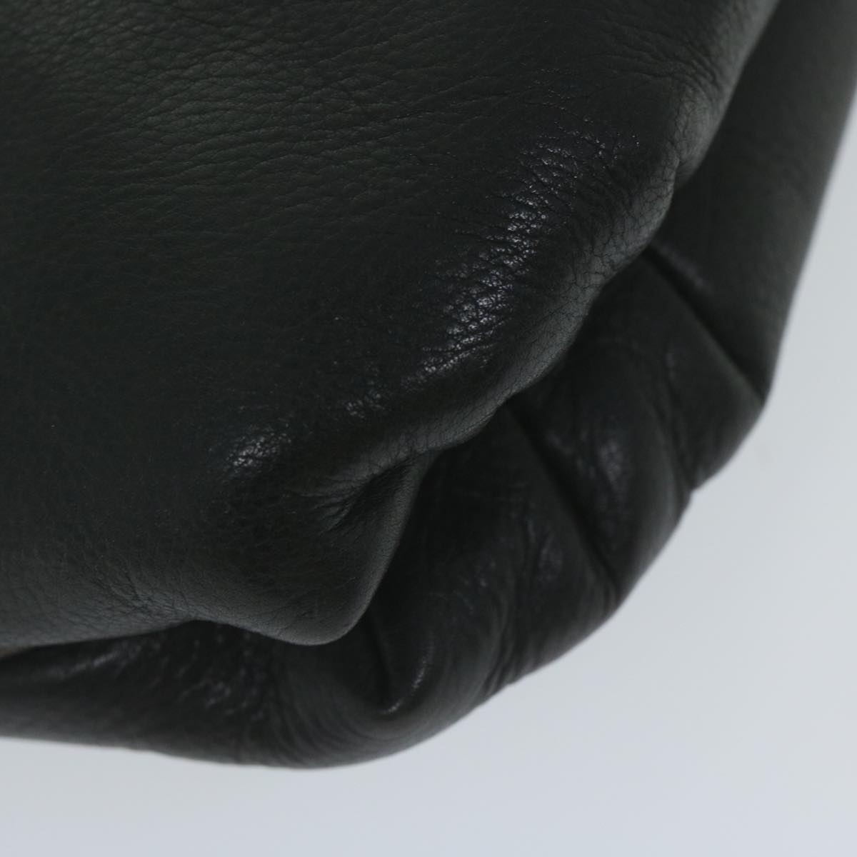 CELINE Shoulder Bag Leather Black Auth ar11210