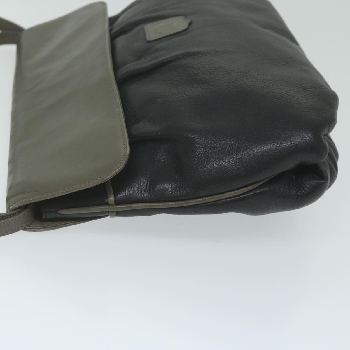 CELINE Shoulder Bag Leather Black Auth ar11210