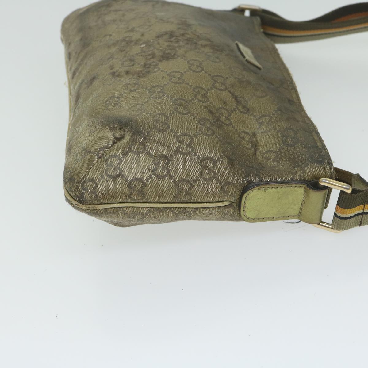 GUCCI GG Canvas Sherry Line Shoulder Bag 2Set Beige Brown gray Auth ar11231