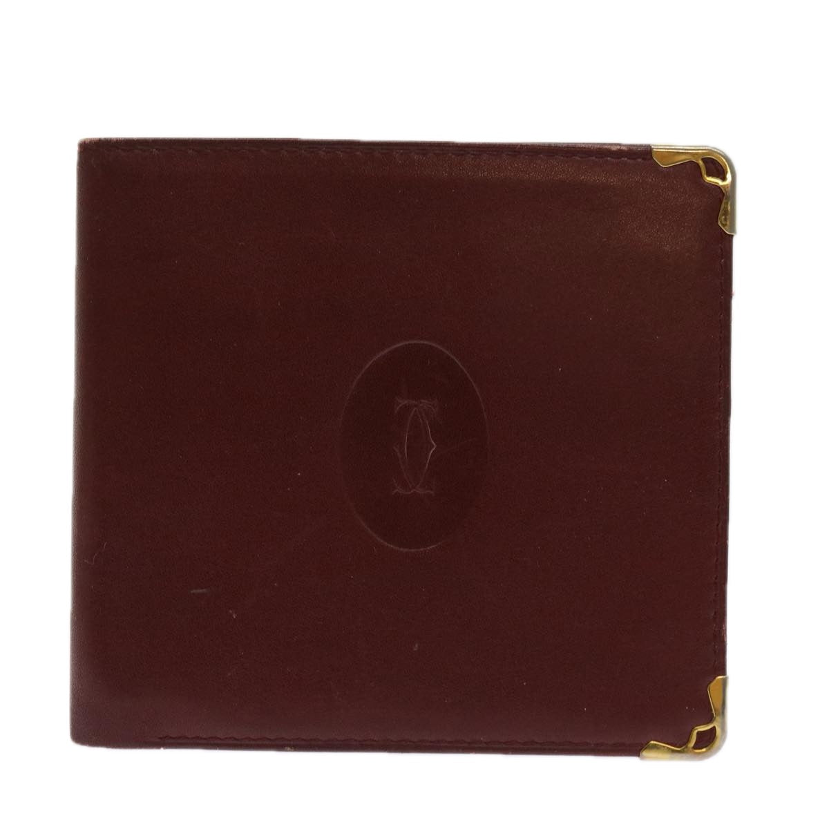 CARTIER Wallet Leather 8Set Wine Red Auth ar11263 - 0