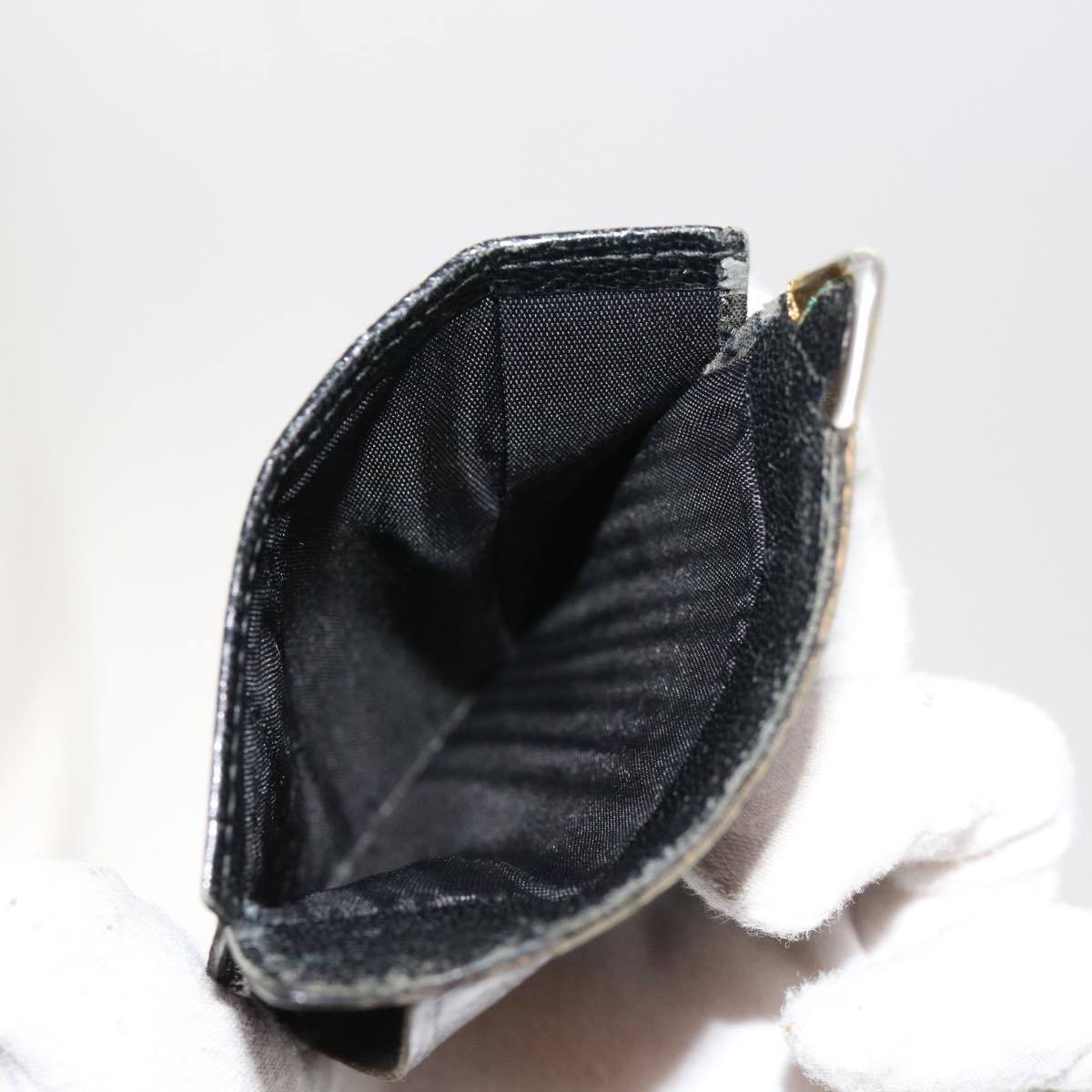 CELINE Macadam Canvas Card Key Case Pouch Belt Leather 7Set Brown Auth ar11266