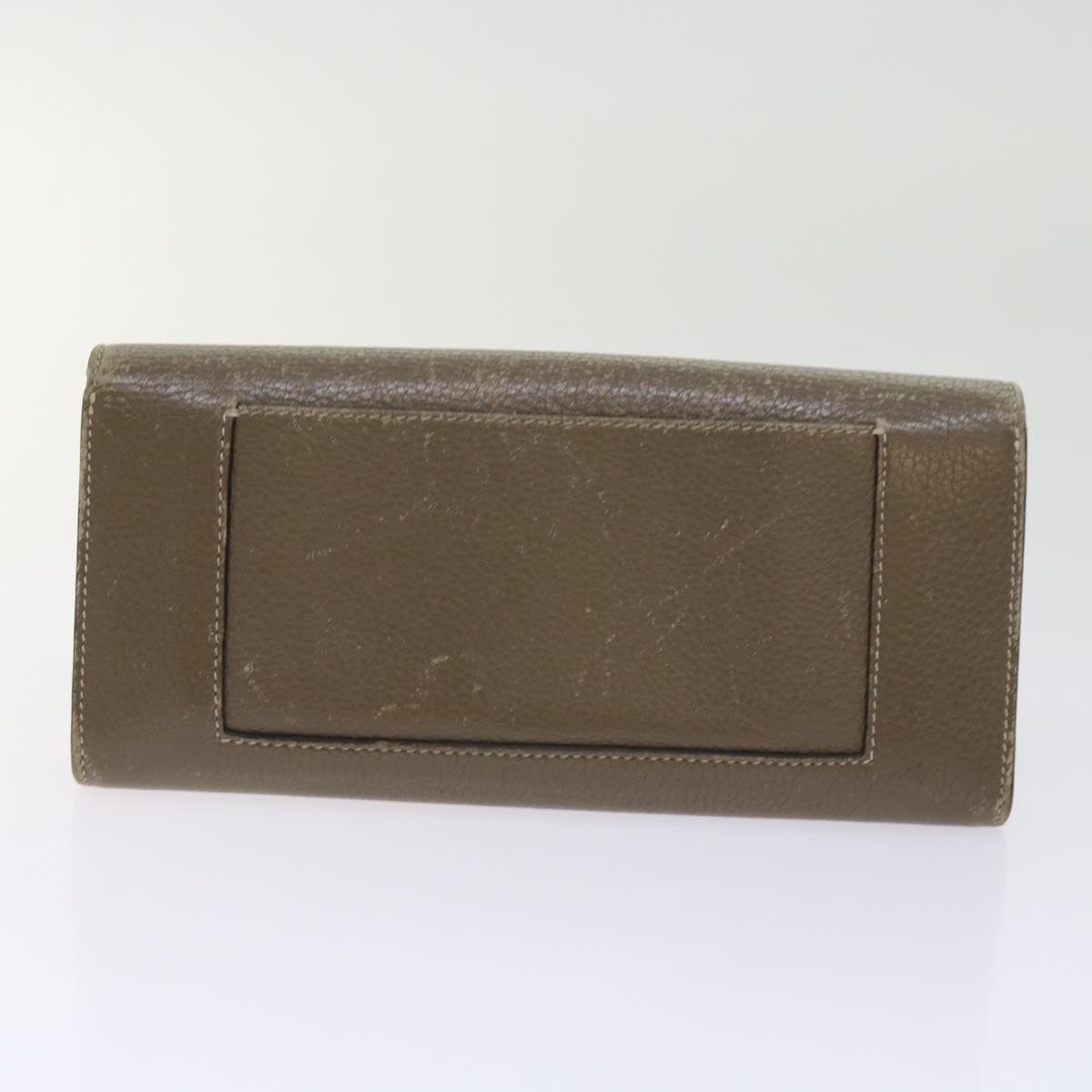 CELINE Macadam Canvas Wallet Leather 6Set Brown Blue gray Auth ar11269