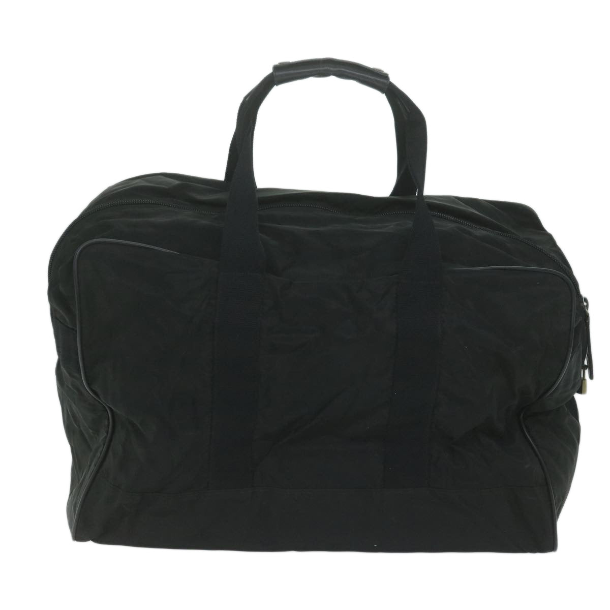 PRADA Boston Bag Nylon Black Auth ar11307 - 0