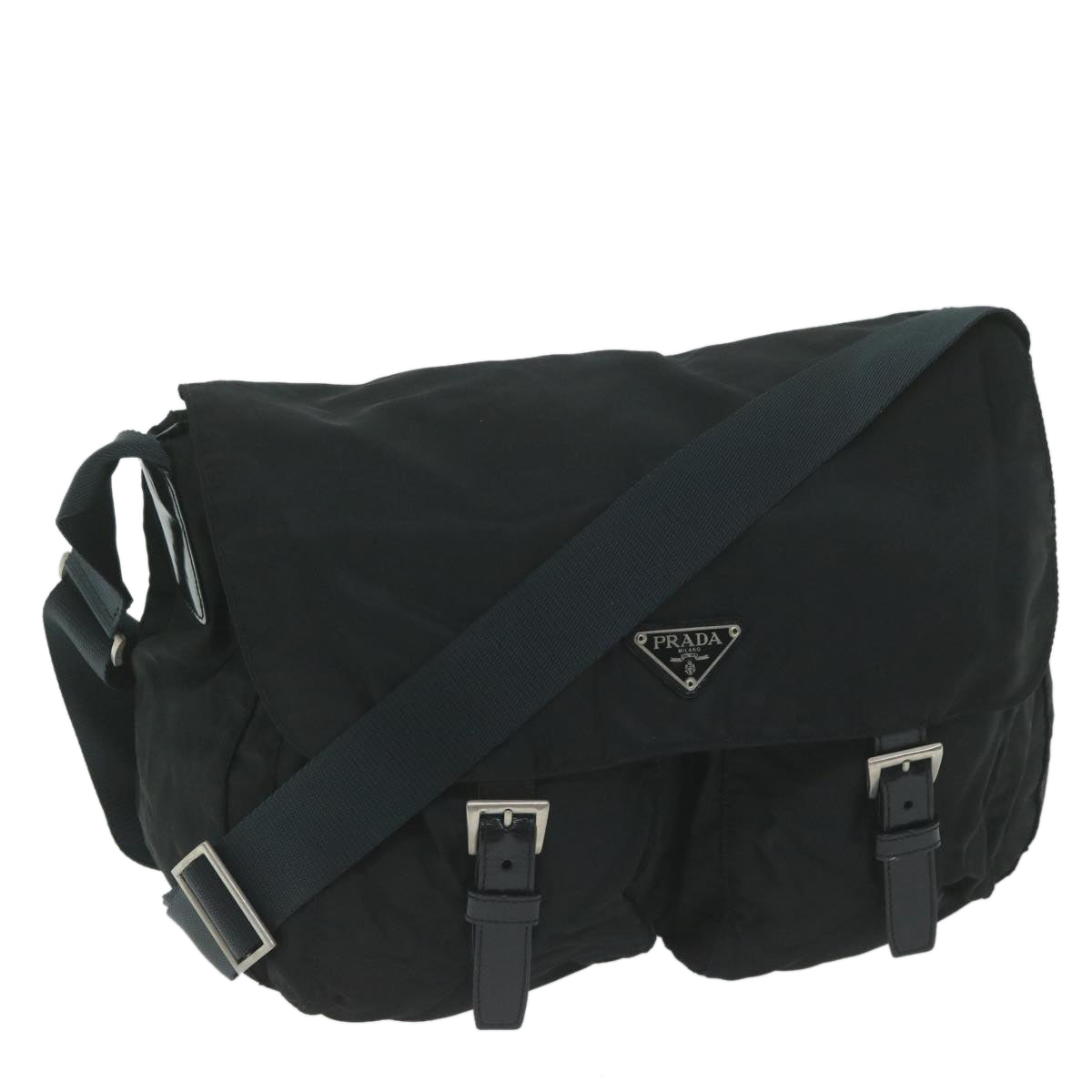 PRADA Shoulder Bag Nylon Black Auth ar11316