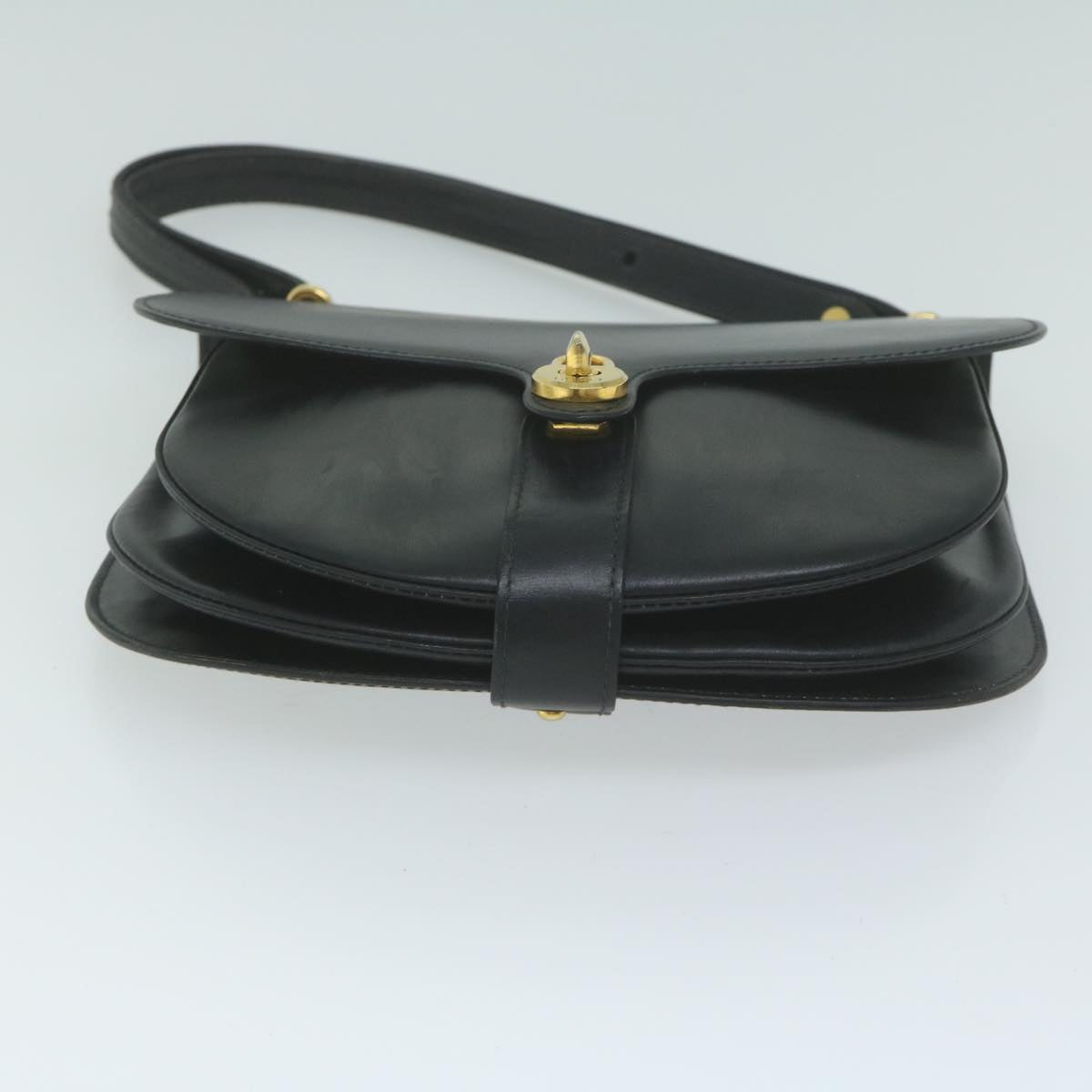 GUCCI Shoulder Bag Leather Black Auth ar11318