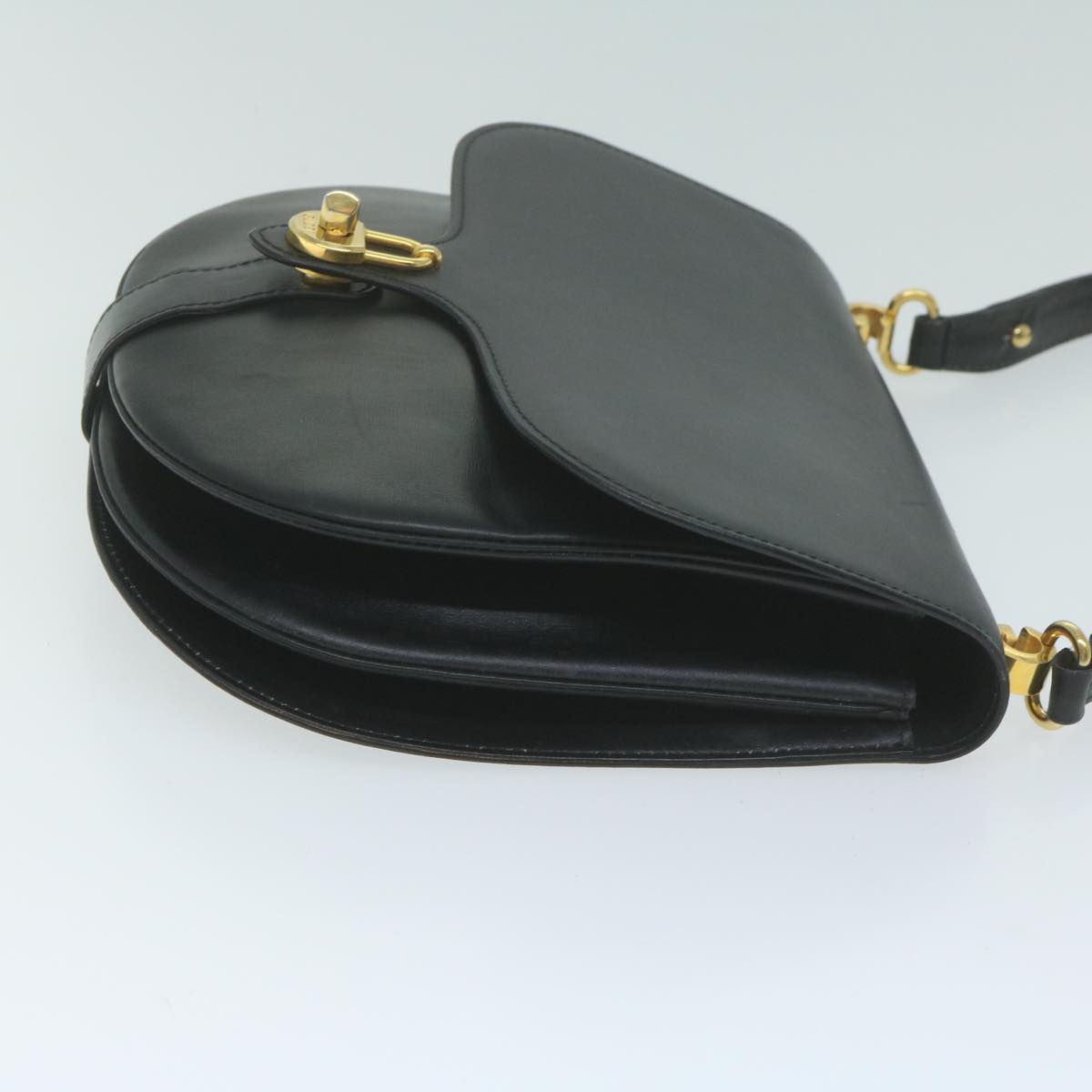 GUCCI Shoulder Bag Leather Black Auth ar11318