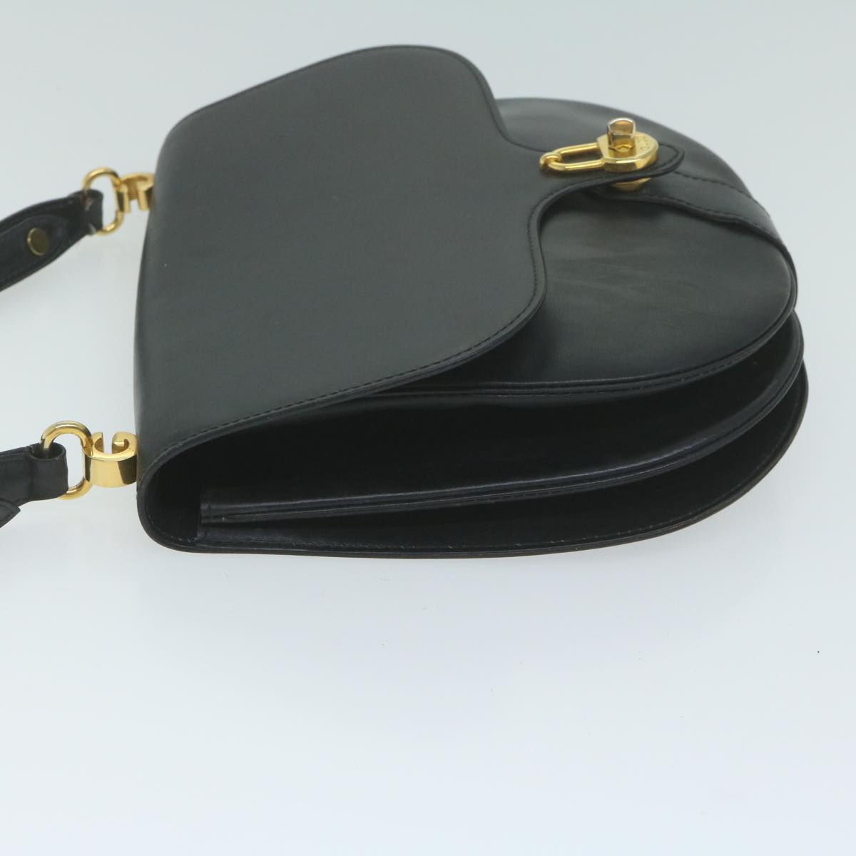 GUCCI Shoulder Bag Leather Black Auth ar11318