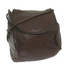 LOEWE Anagram Shoulder Bag Leather Brown Auth ar11319-1