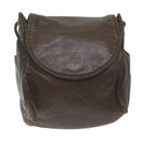 LOEWE Anagram Shoulder Bag Leather Brown Auth ar11319-13