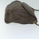 LOEWE Anagram Shoulder Bag Leather Brown Auth ar11319-3