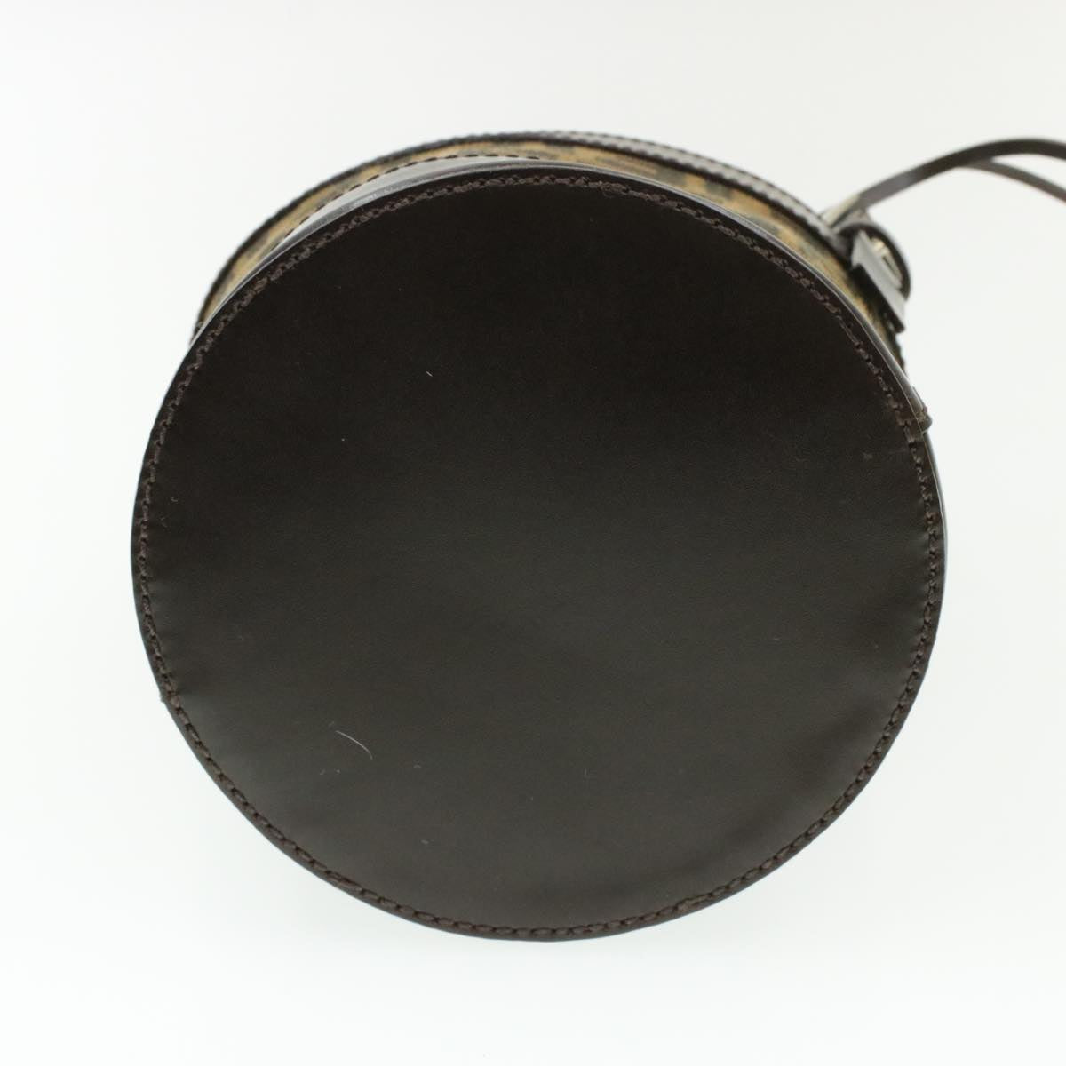 FENDI Zucca Canvas Shoulder Bag Brown Black Auth ar2901