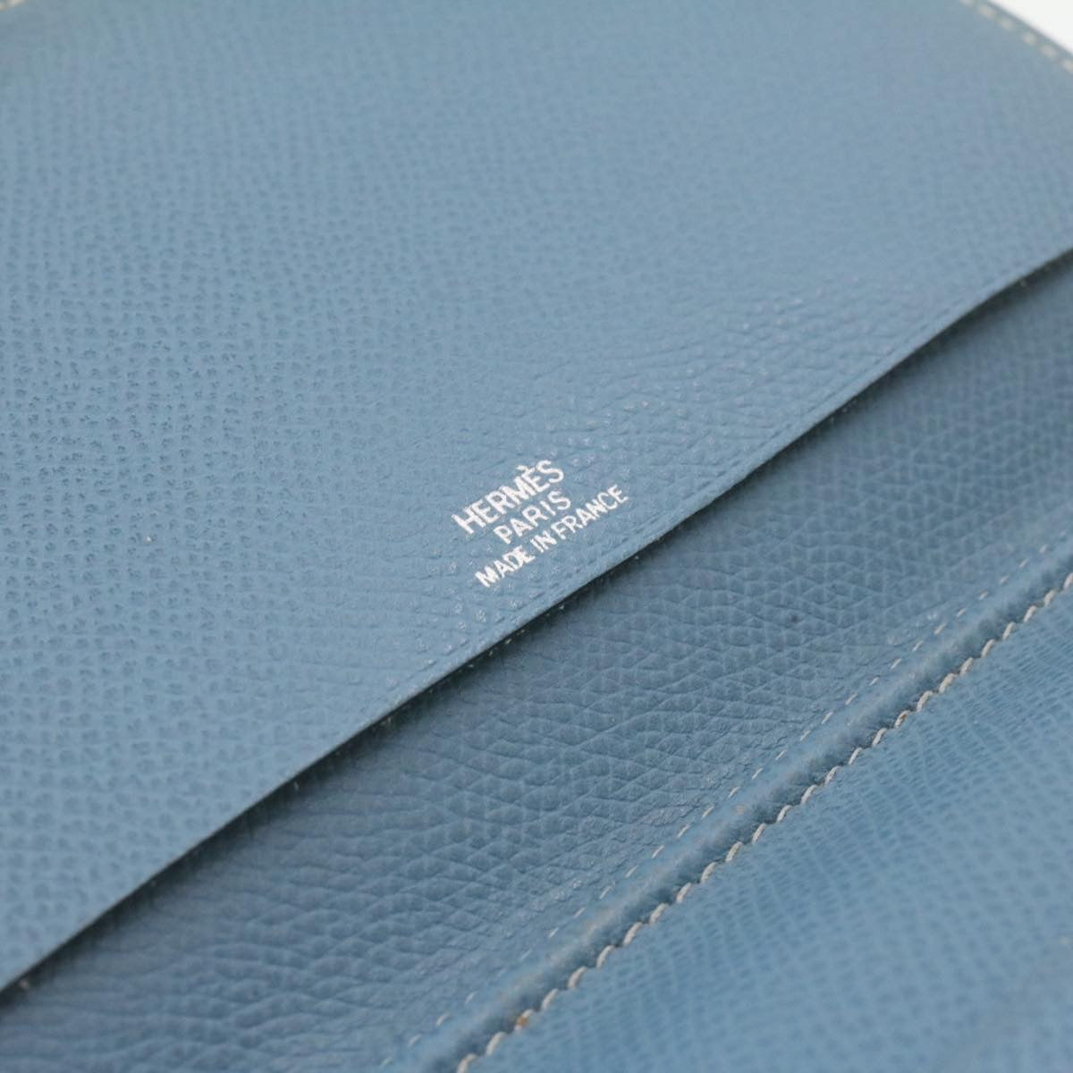 HERMES Agenda PM Day Planner Cover Leather Light Blue Auth ar3414