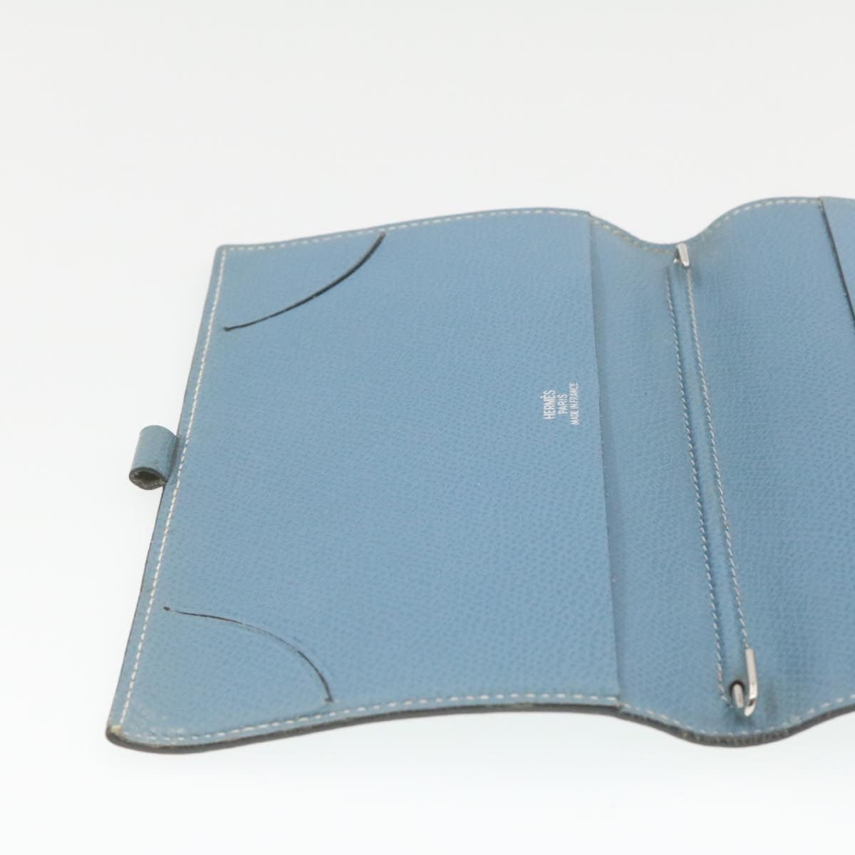 HERMES Agenda PM Day Planner Cover Leather Light Blue Auth ar3414