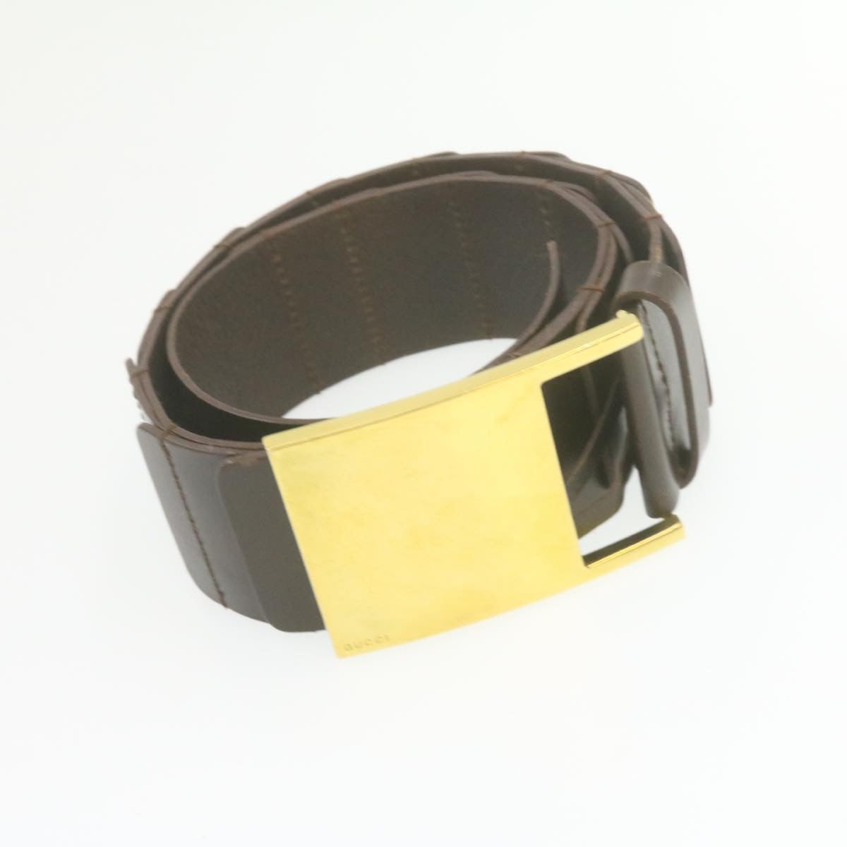 GUCCI Leather Belt 2Set Black Brown Auth ar3661