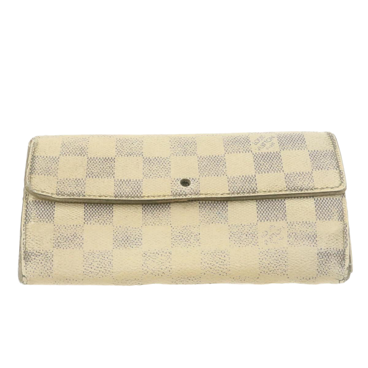 LOUIS VUITTON Damier Azur Ebene Long Wallet 4Set White Brown LV Auth ar3683 - 0