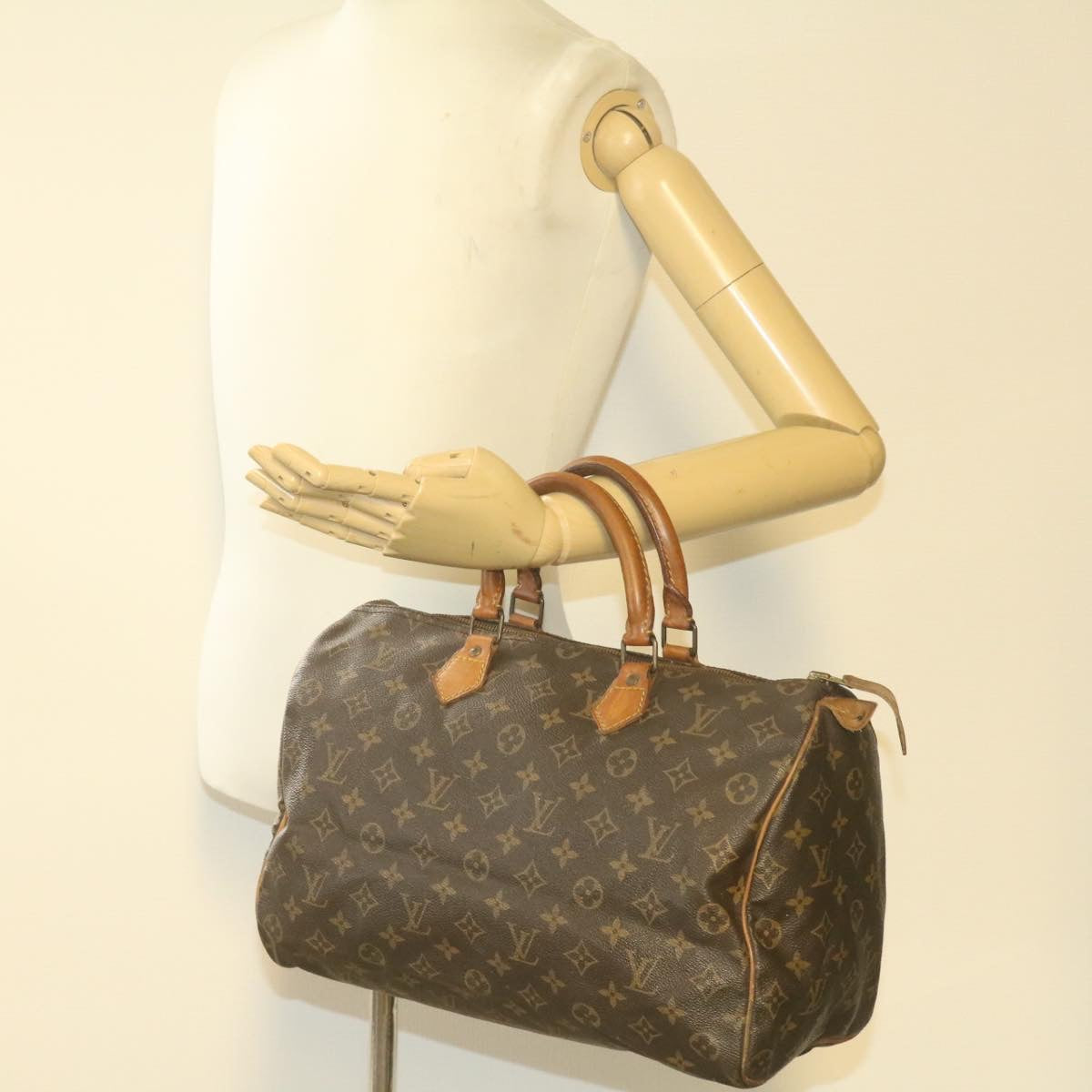 LOUIS VUITTON Monogram Speedy 35 Hand Bag M41524 LV Auth ar4054