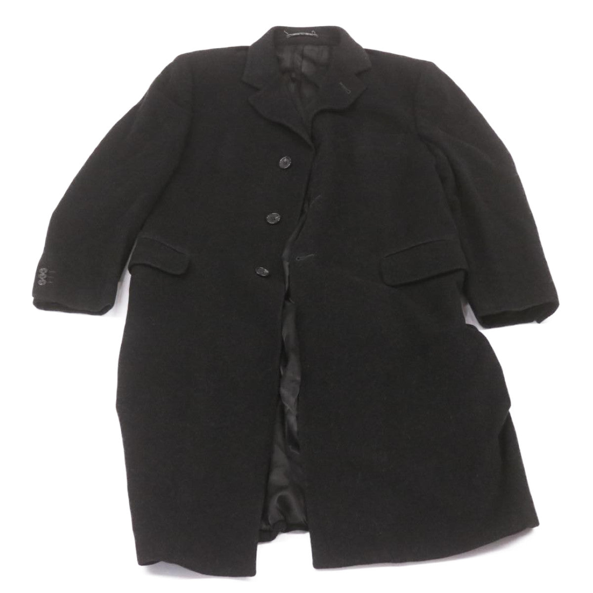 FENDI Cashmere Coat Black Auth ar4081