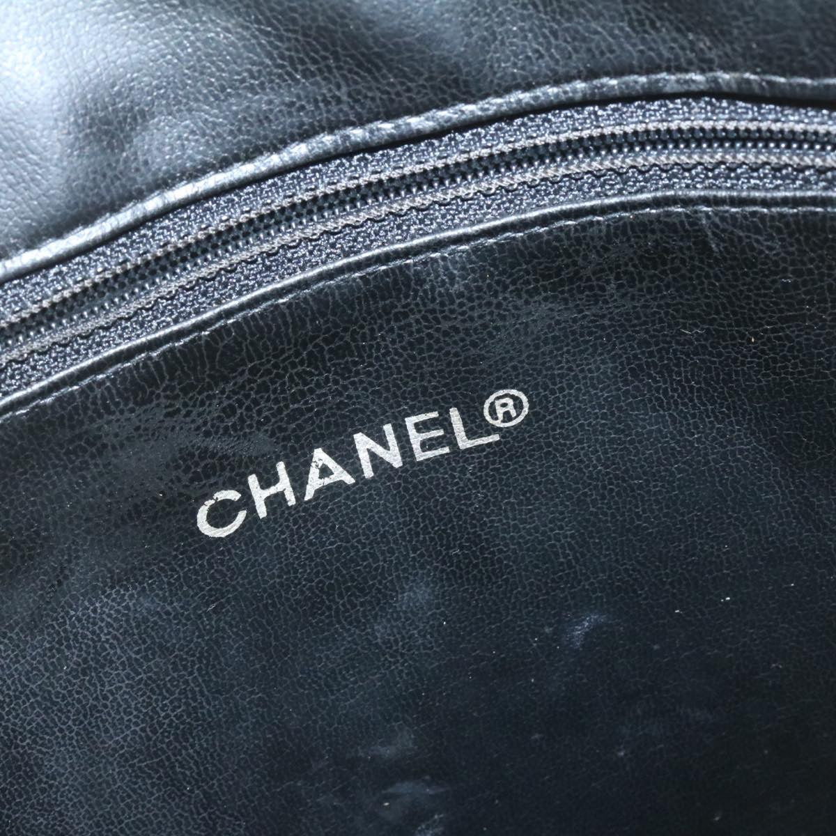 CHANEL Lamb Skin Matelasse Chain Shoulder Bag Black CC Auth ar4355A