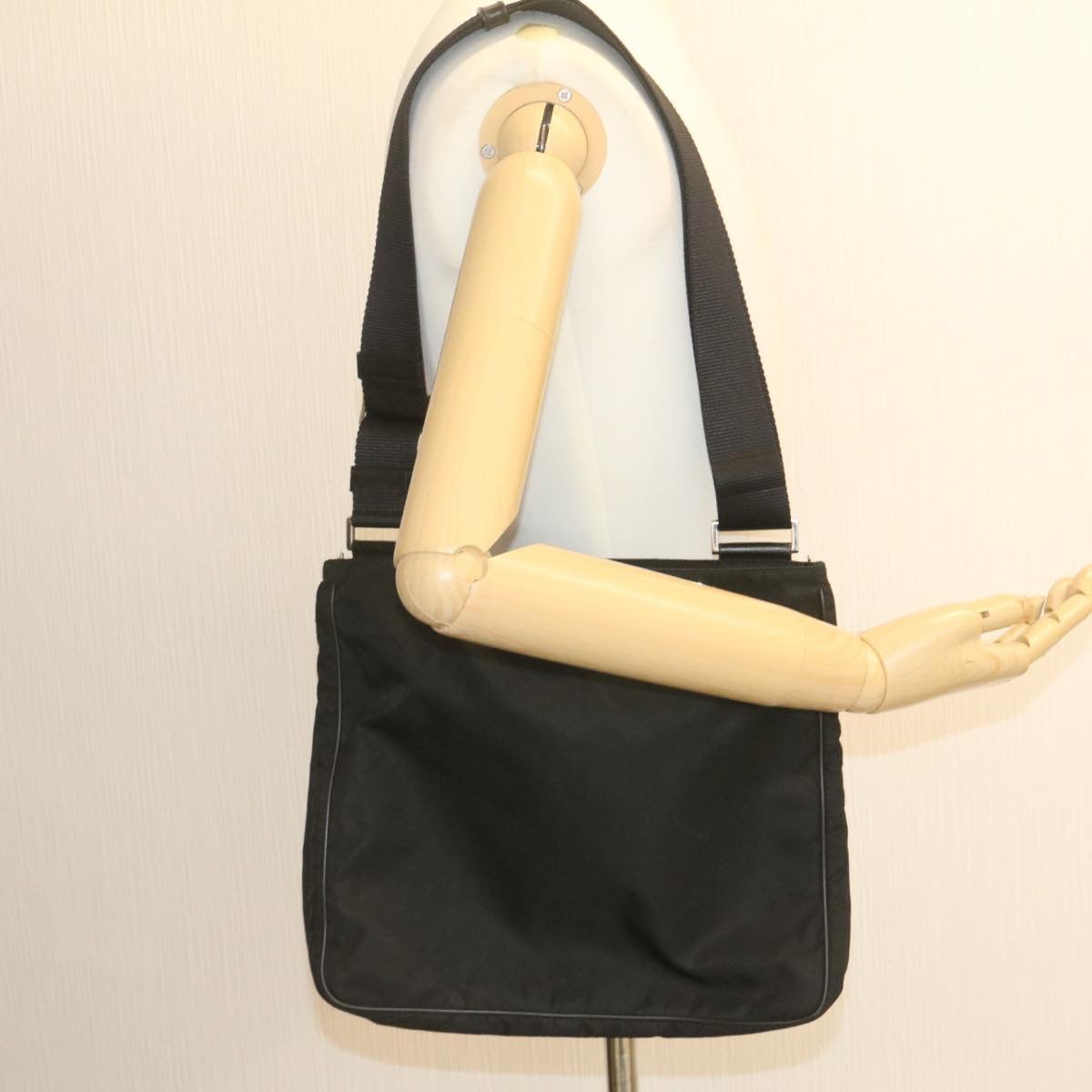 PRADA Shoulder Bag Nylon Black Auth ar4504