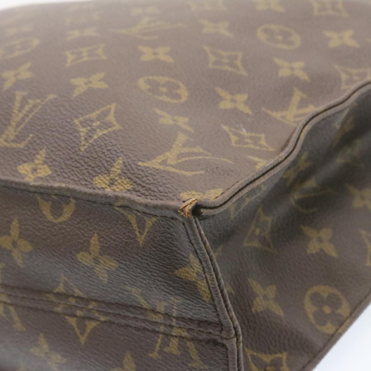 LOUIS VUITTON Monogram Sac Plat Hand Bag M51140 LV Auth ar4575