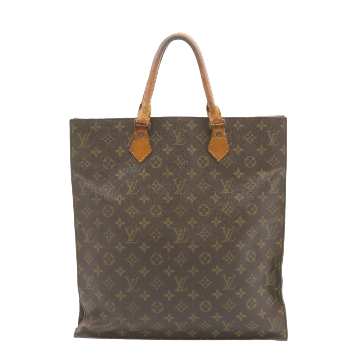 LOUIS VUITTON Monogram Sac Plat Hand Bag M51140 LV Auth ar4575