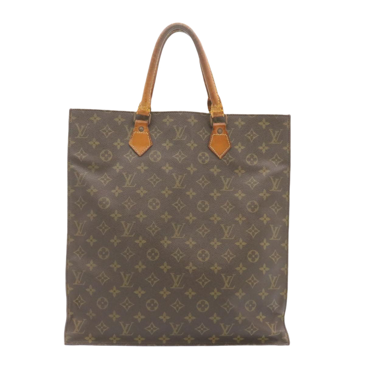 LOUIS VUITTON Monogram Sac Plat Hand Bag M51140 LV Auth ar4575