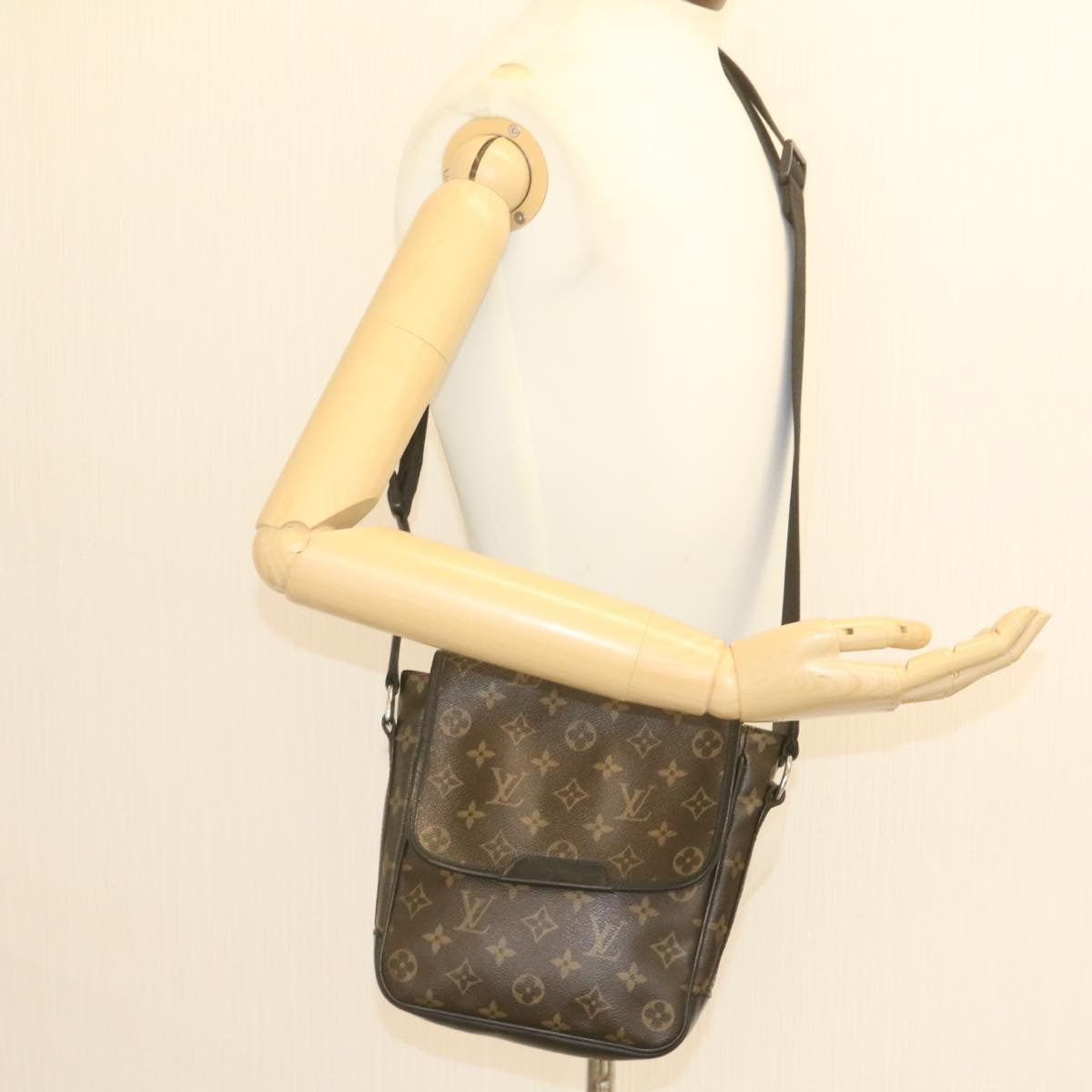 LOUIS VUITTON Monogram Macassar Bass PM Shoulder Bag M56717 LV Auth ar4578