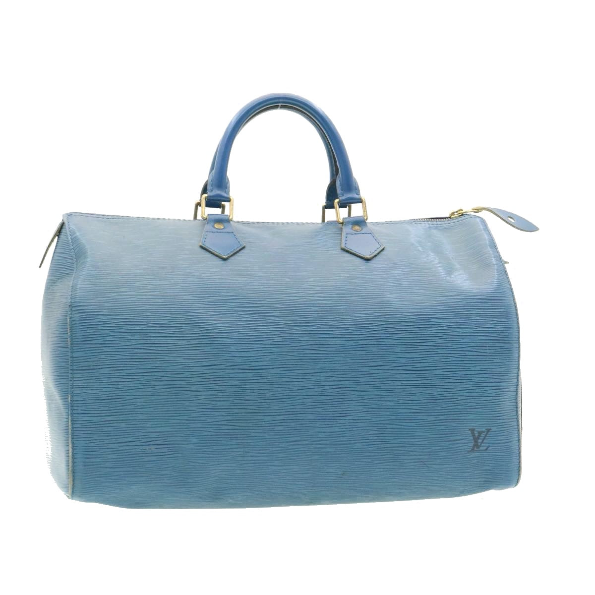 LOUIS VUITTON Epi Speedy 35 Hand Bag Blue M42995 LV Auth ar5050