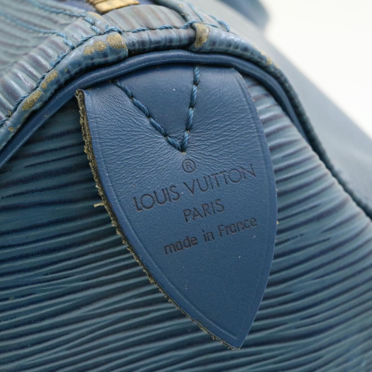 LOUIS VUITTON Epi Speedy 35 Hand Bag Blue M42995 LV Auth ar5050