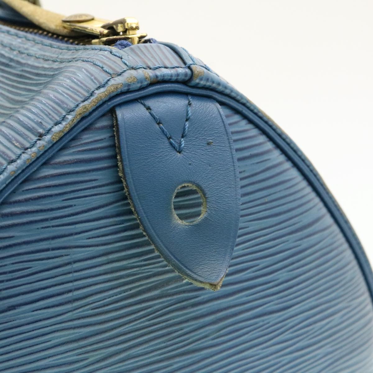 LOUIS VUITTON Epi Speedy 35 Hand Bag Blue M42995 LV Auth ar5050